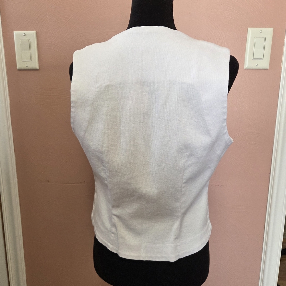 EVEREVE NWT Sierra Denim Vest White Medium - Picture 4 of 8